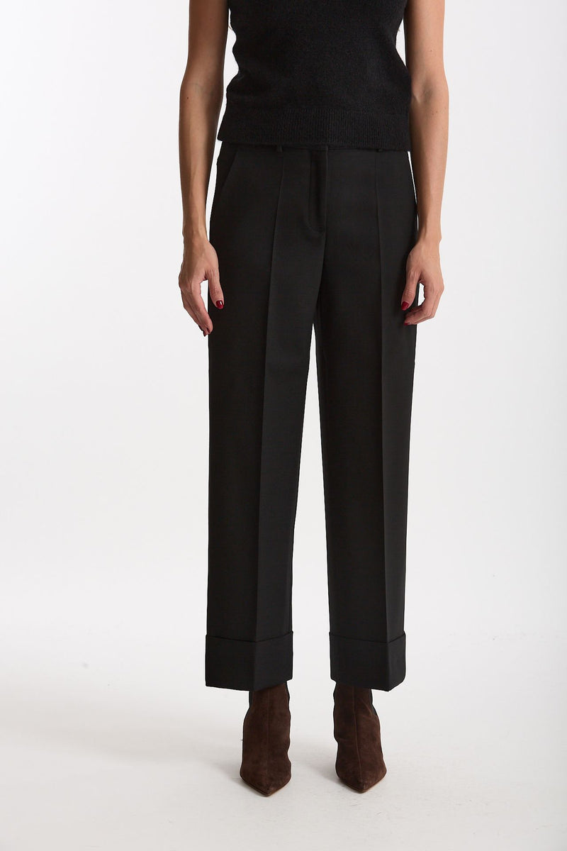 Pantalone ARLYS in tela di lana nero women Incotex - 2