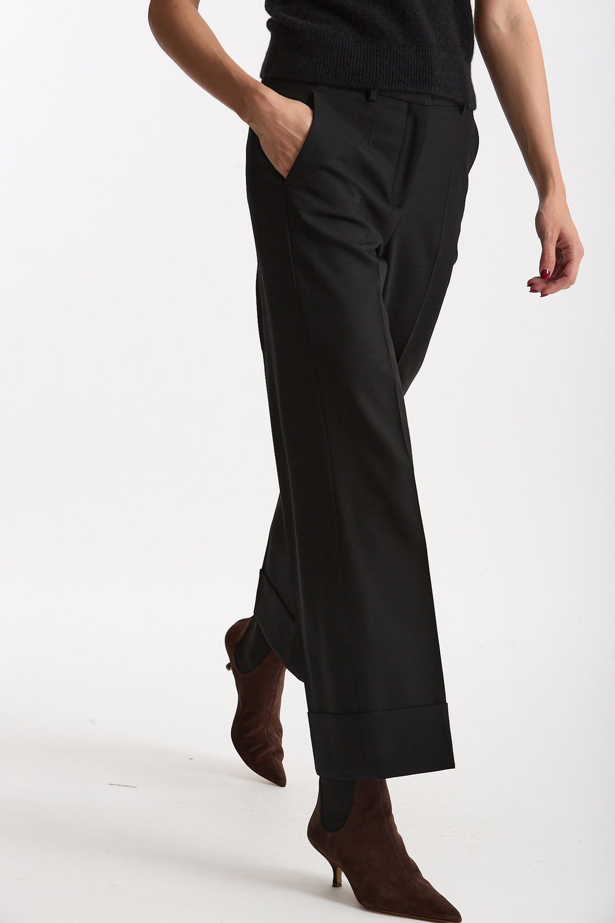Pantalone ARLYS in tela di lana nero women Incotex - 4