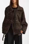 Giubbino over INJA tweed marrone e panna women Iro - 1