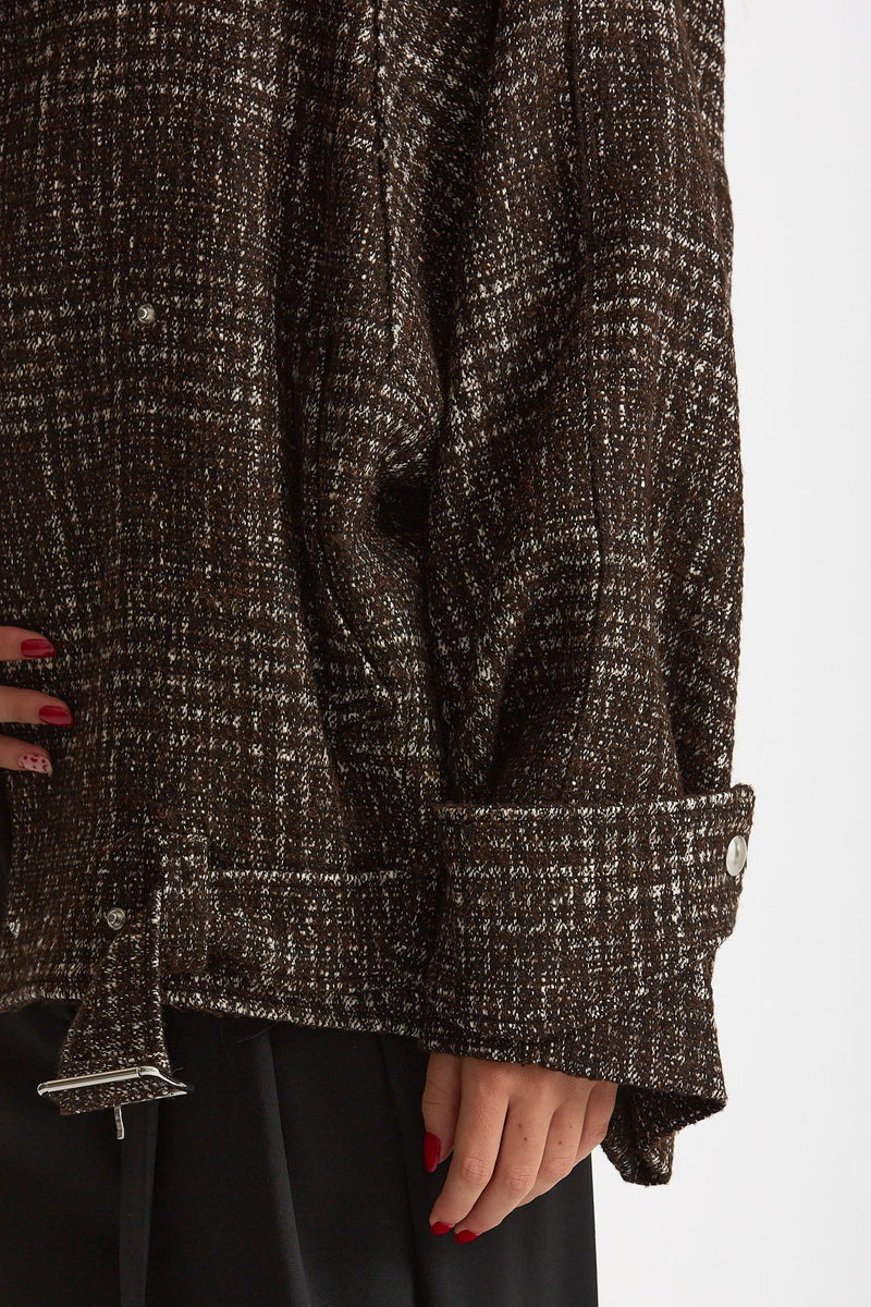 Giubbino over INJA tweed marrone e panna women Iro - 6