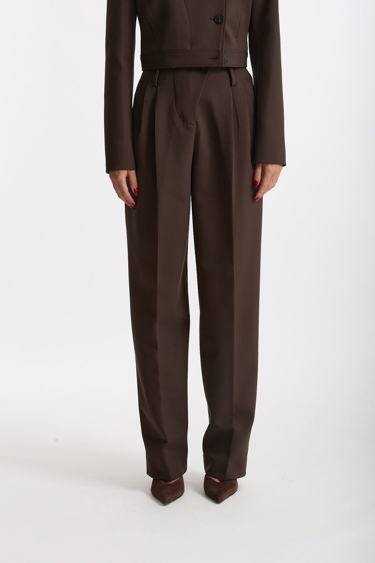 Pantalone vita alta pinces marrone women Iro - 1