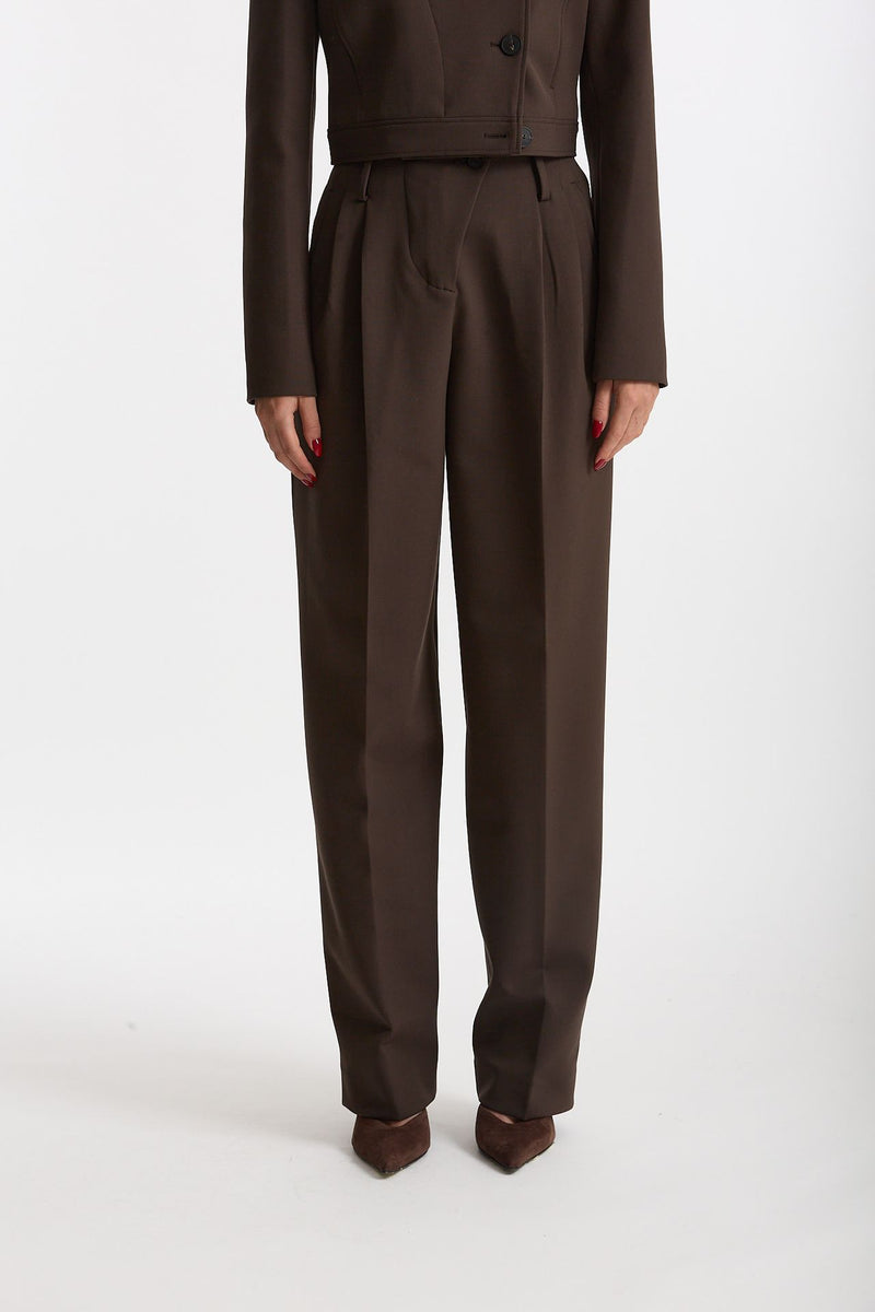 Pantalone vita alta pinces marrone women Iro - 1
