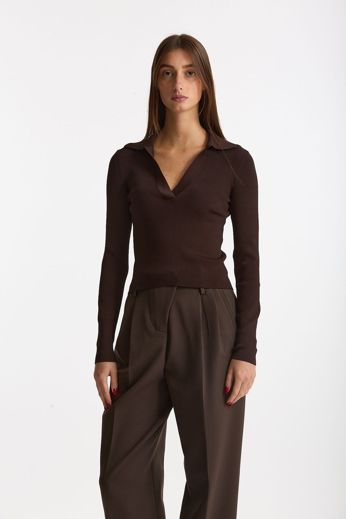 Maglia polo in viscosa marrone women Iro - 1