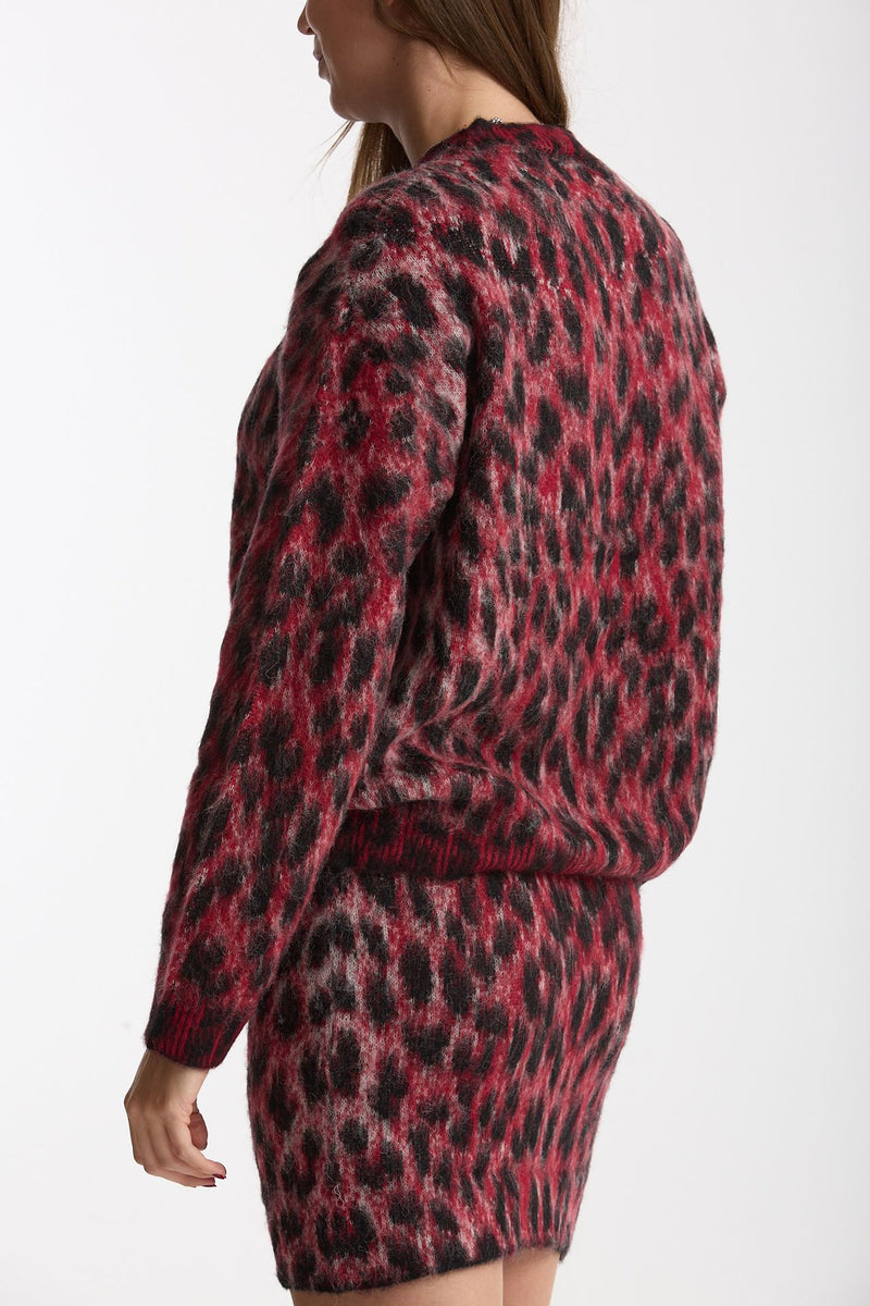Maglia over maculata rosso e nero women Laneus - 1