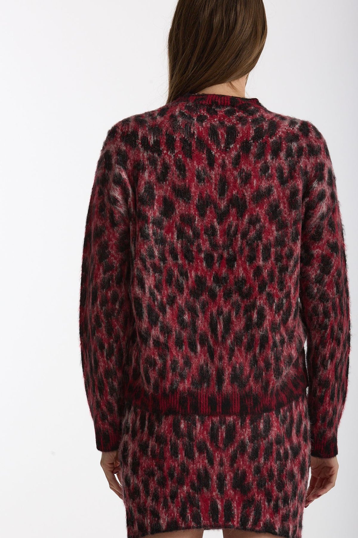 Maglia over maculata rosso e nero women Laneus - 3