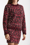 Maglia over maculata rosso e nero women Laneus - 4