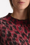 Maglia over maculata rosso e nero women Laneus - 5