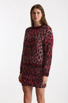 Maglia over maculata rosso e nero women Laneus - 2