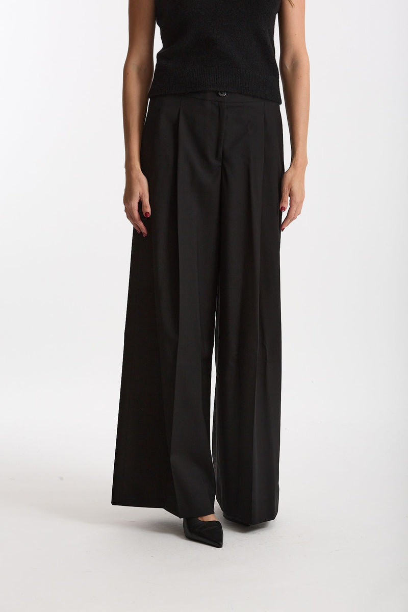 Pantalone in fresco lana nero women Laneus - 1
