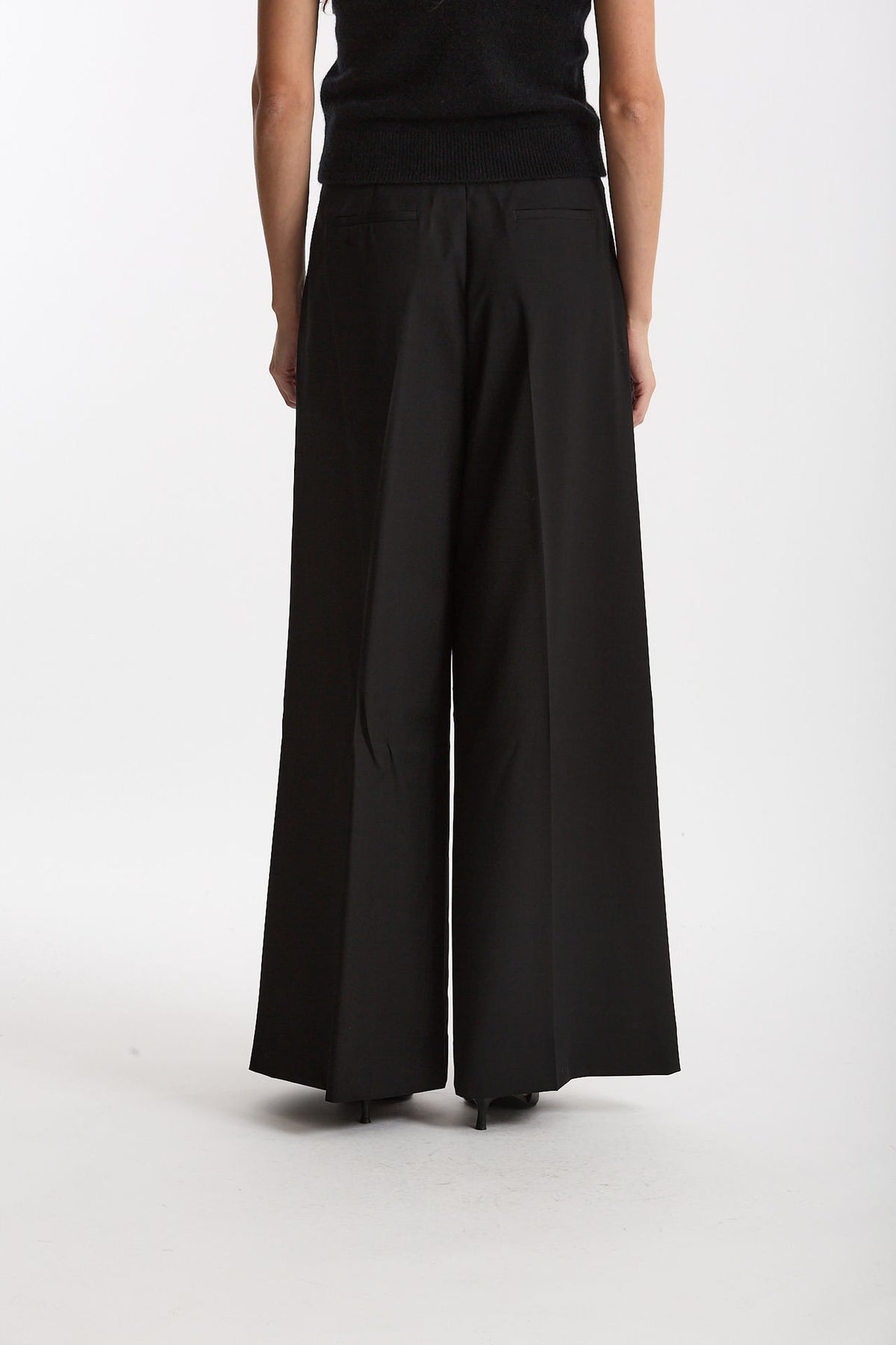 Pantalone in fresco lana nero women Laneus - 3