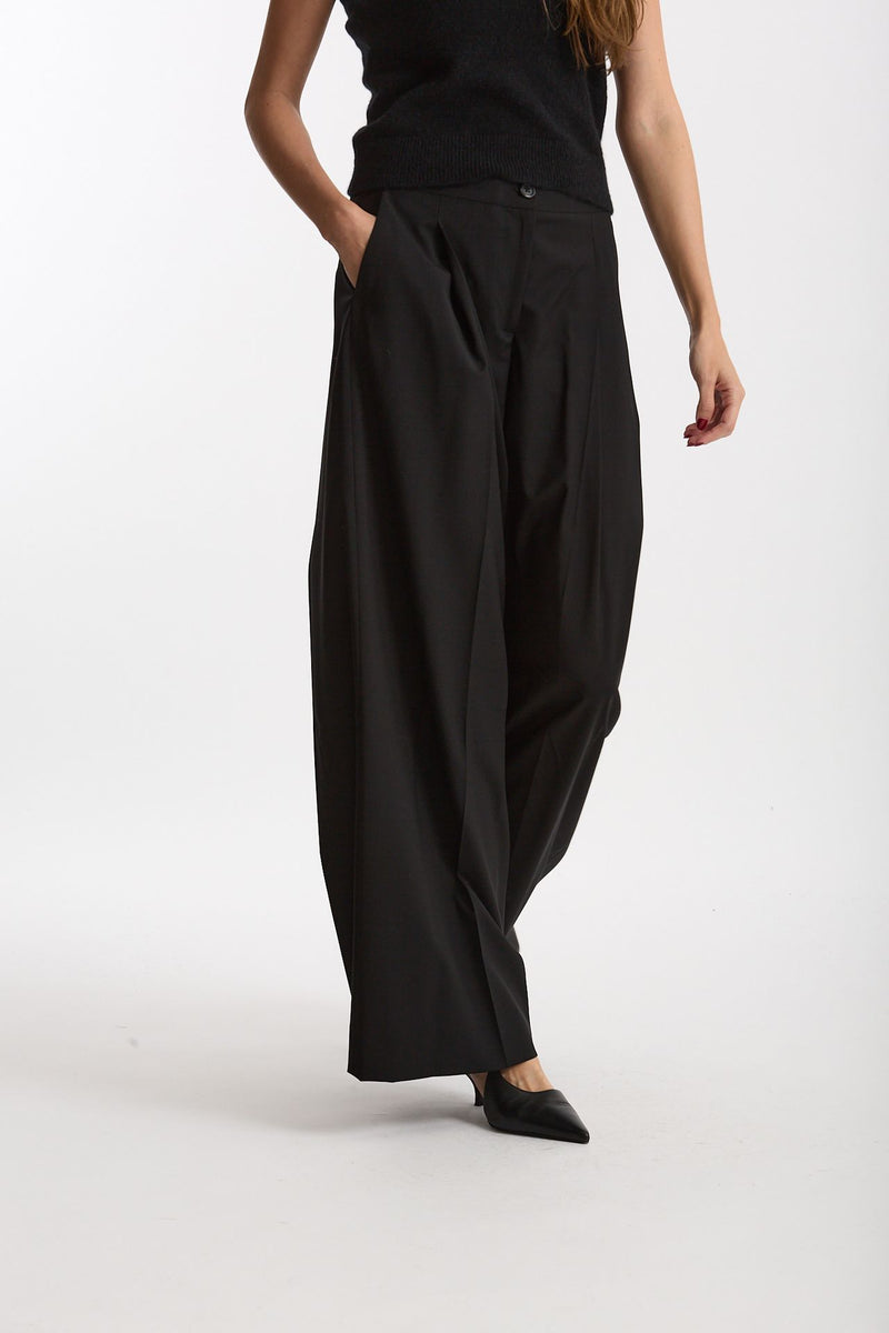 Pantalone in fresco lana nero women Laneus - 4