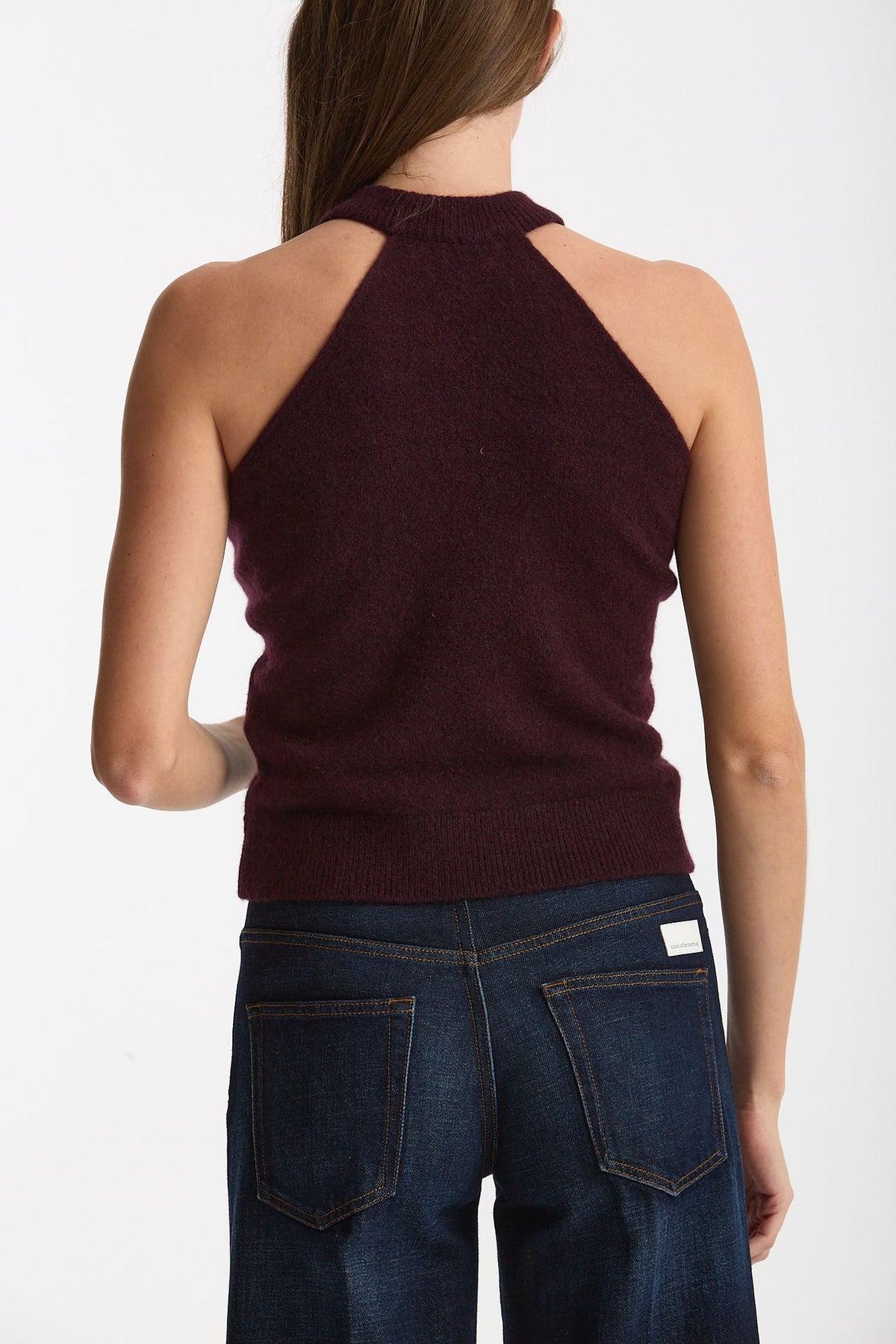 Top in cashmere e seta burgundi women Laneus - 3