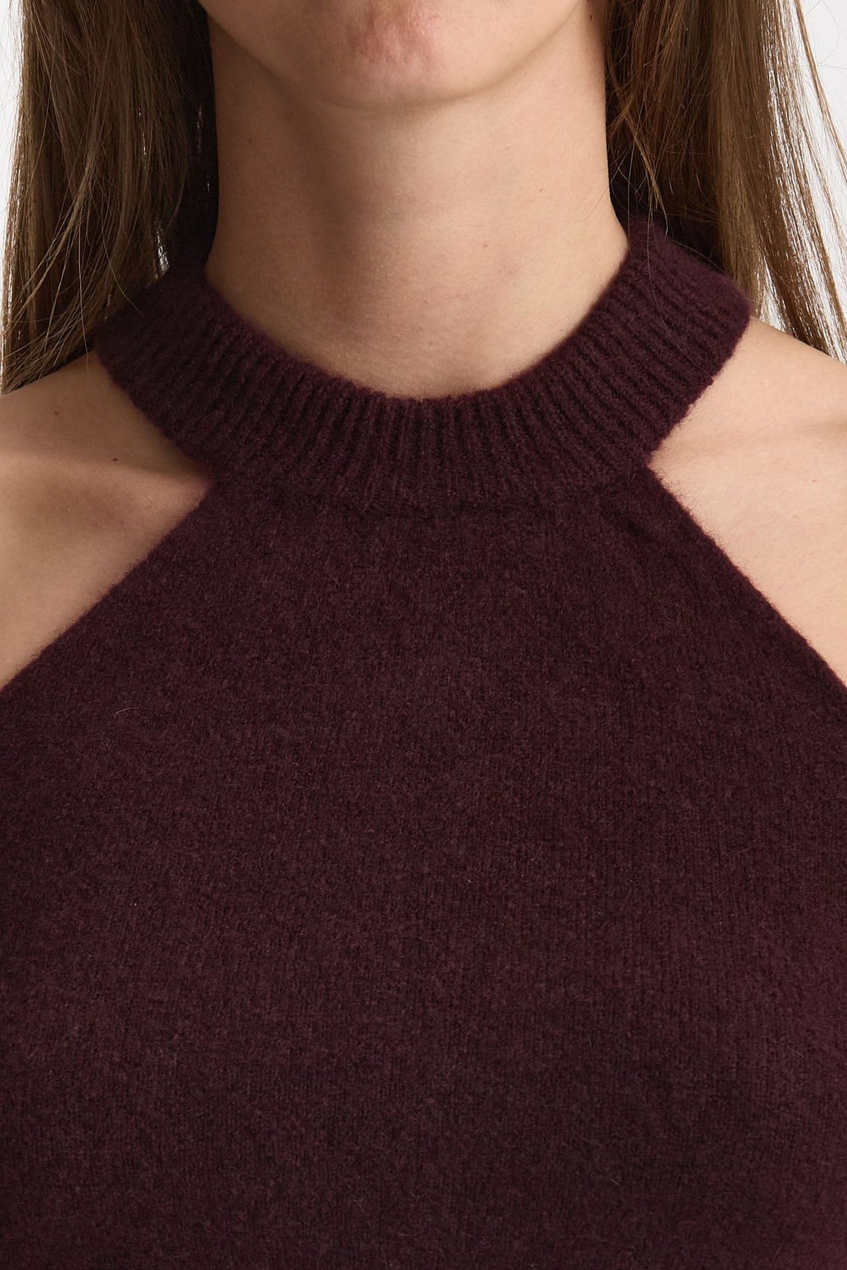 Top in cashmere e seta burgundi women Laneus - 5