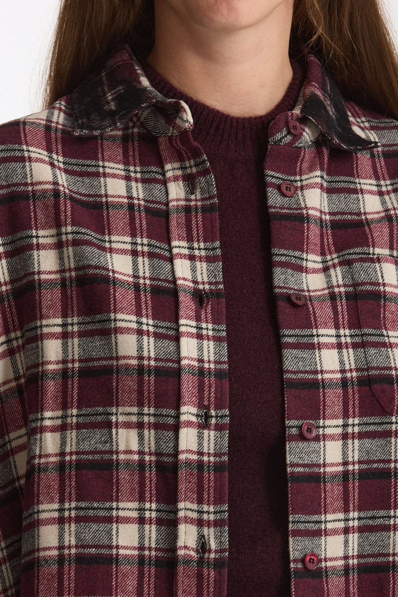 Camicia over a quadri bordeaux women Laneus - 5