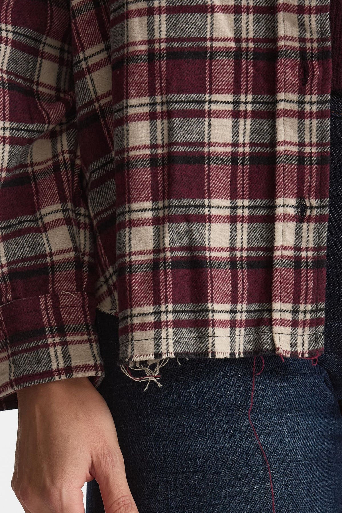 Camicia over a quadri bordeaux women Laneus - 6