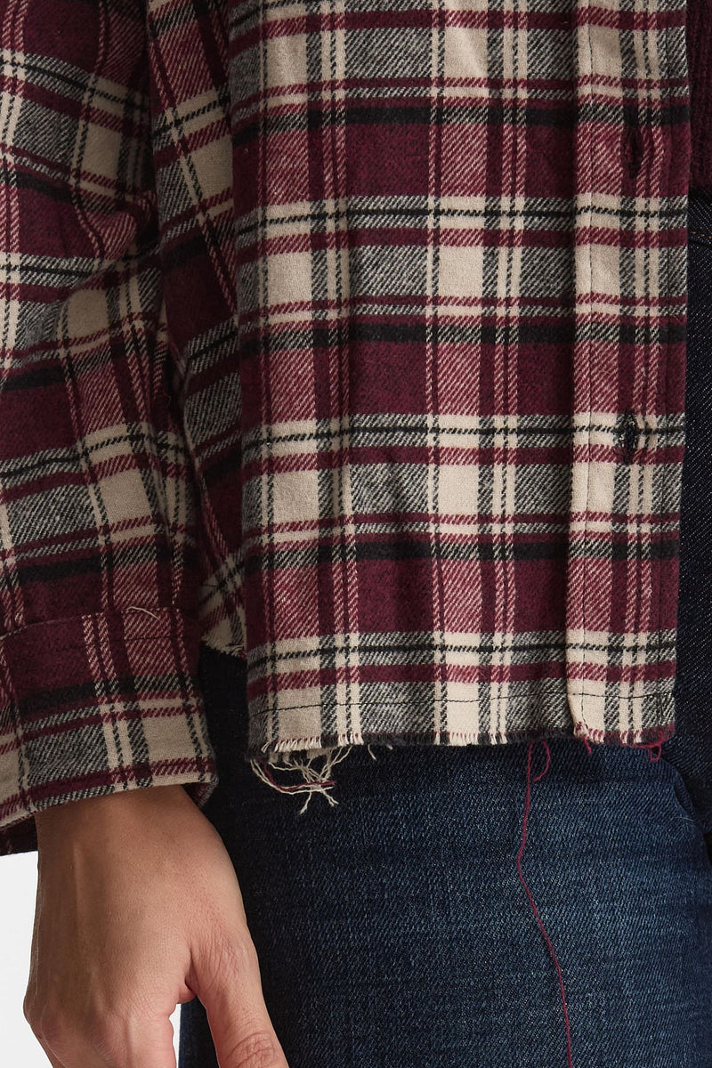 Camicia over a quadri bordeaux women Laneus - 6
