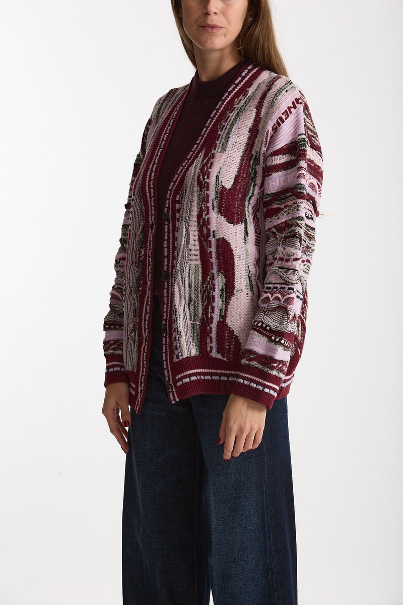 Cardigan over-fit in jacquard women Laneus - 3