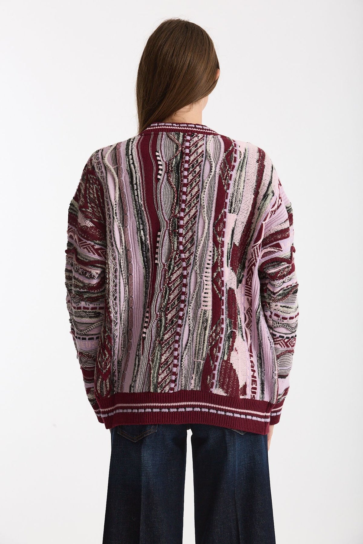 Cardigan over-fit in jacquard women Laneus - 4