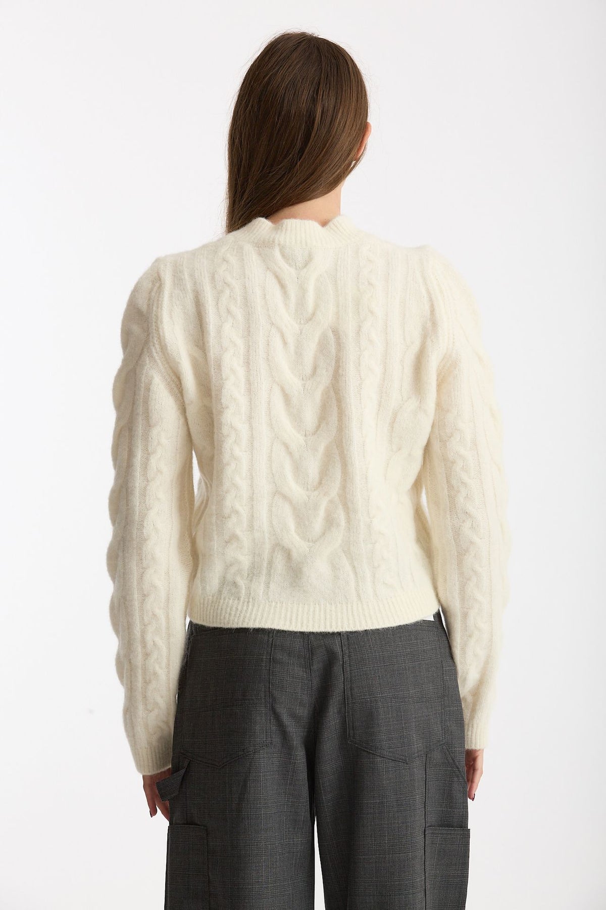 Maglia a trecce bianco women Laneus - 3