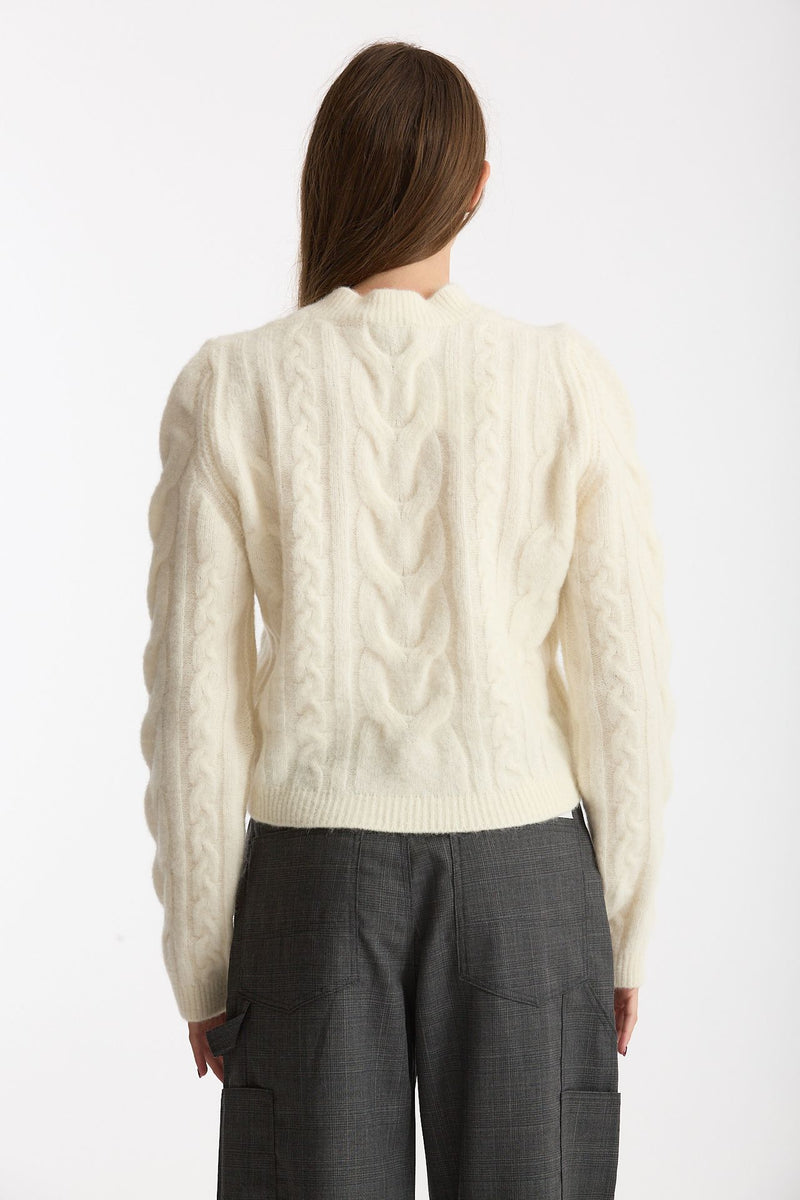 Maglia a trecce bianco women Laneus - 3