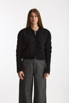 Cardigan girocollo a trecce nero women Laneus - 1