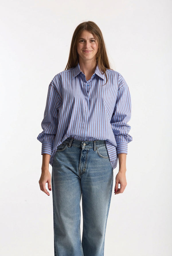 Camicia oversize azzurro fantasia women Marsēm