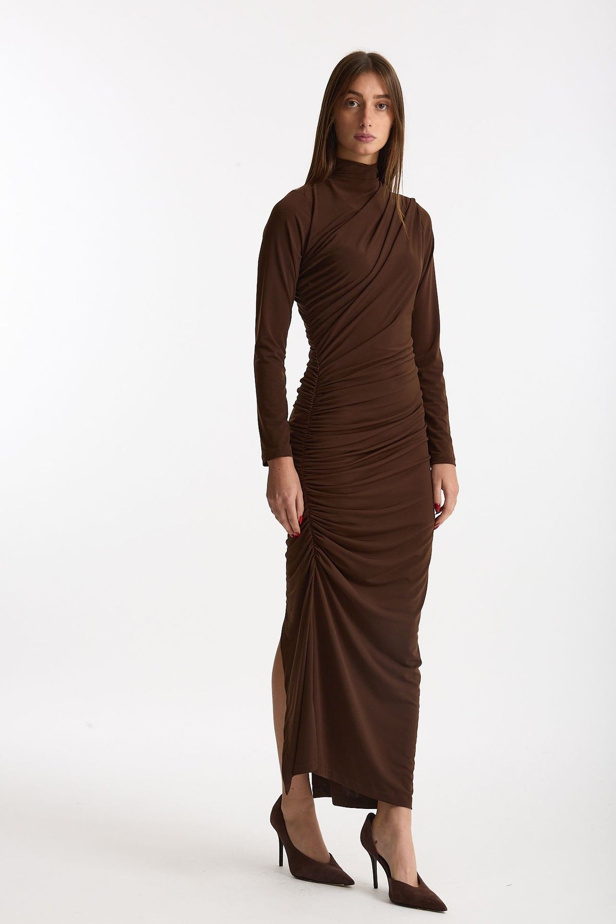 Abito lungo dolcevita marrone women Marsēm - 4