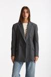 Giacca doppiopetto gessata grigio women Marsēm - 1