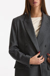 Giacca doppiopetto gessata grigio women Marsēm - 6