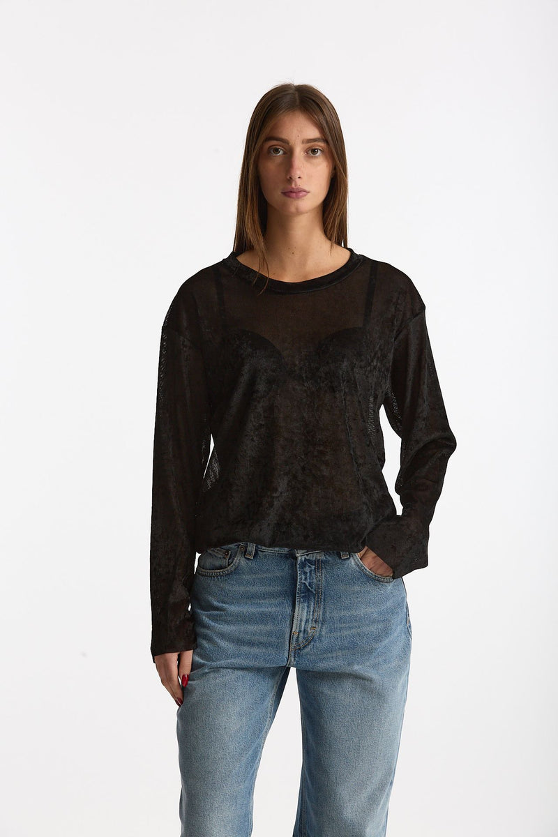 Maglia semitrasparente nero women Marsēm - 1