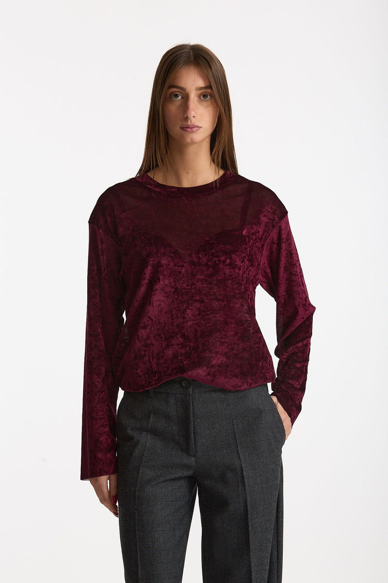 Maglia semitrasparente bordeaux women Marsēm - 3
