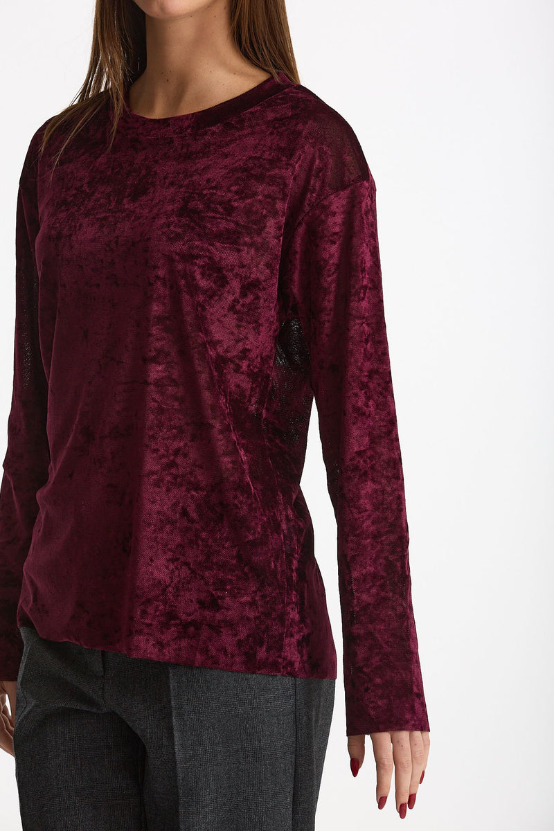 Maglia semitrasparente bordeaux women Marsēm - 5