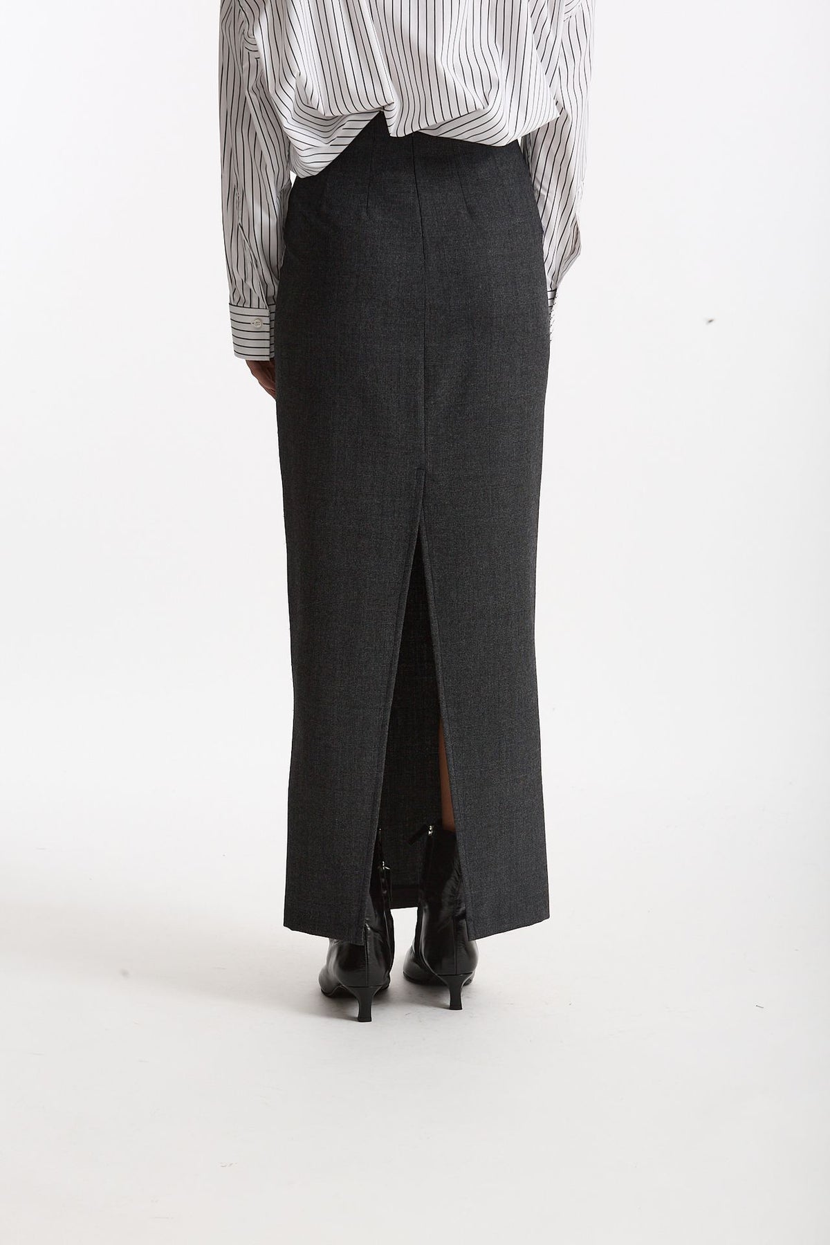 Gonna lunga grigio principe di Galles women Marsēm - 3