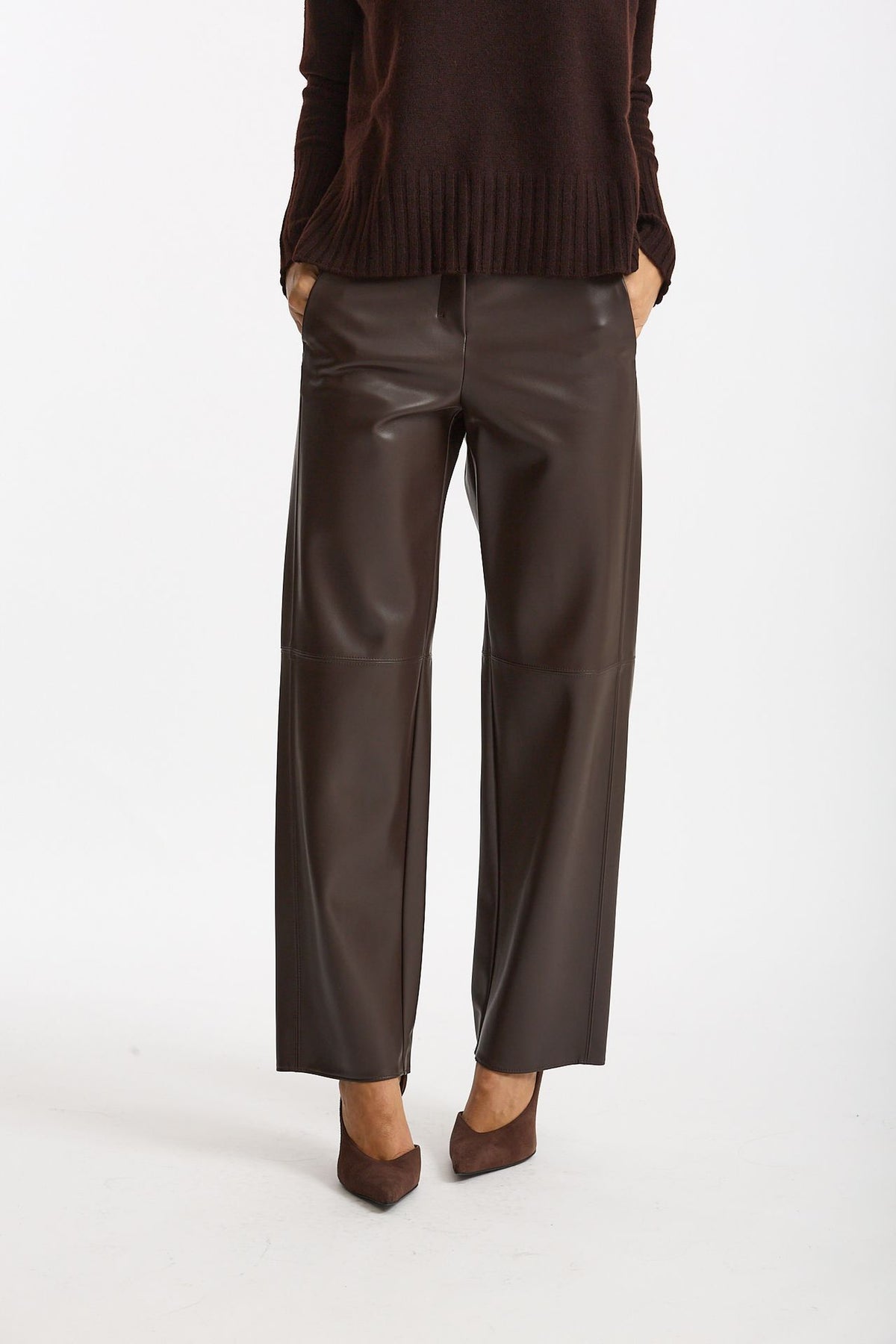 Pantalone regular in eco pelle SOSPIRO marrone women Max mara s - 1