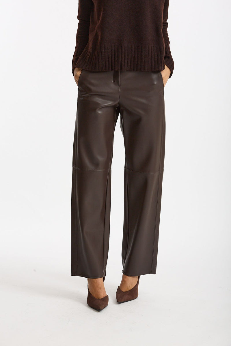 Pantalone regular in eco pelle SOSPIRO marrone women Max mara s - 1