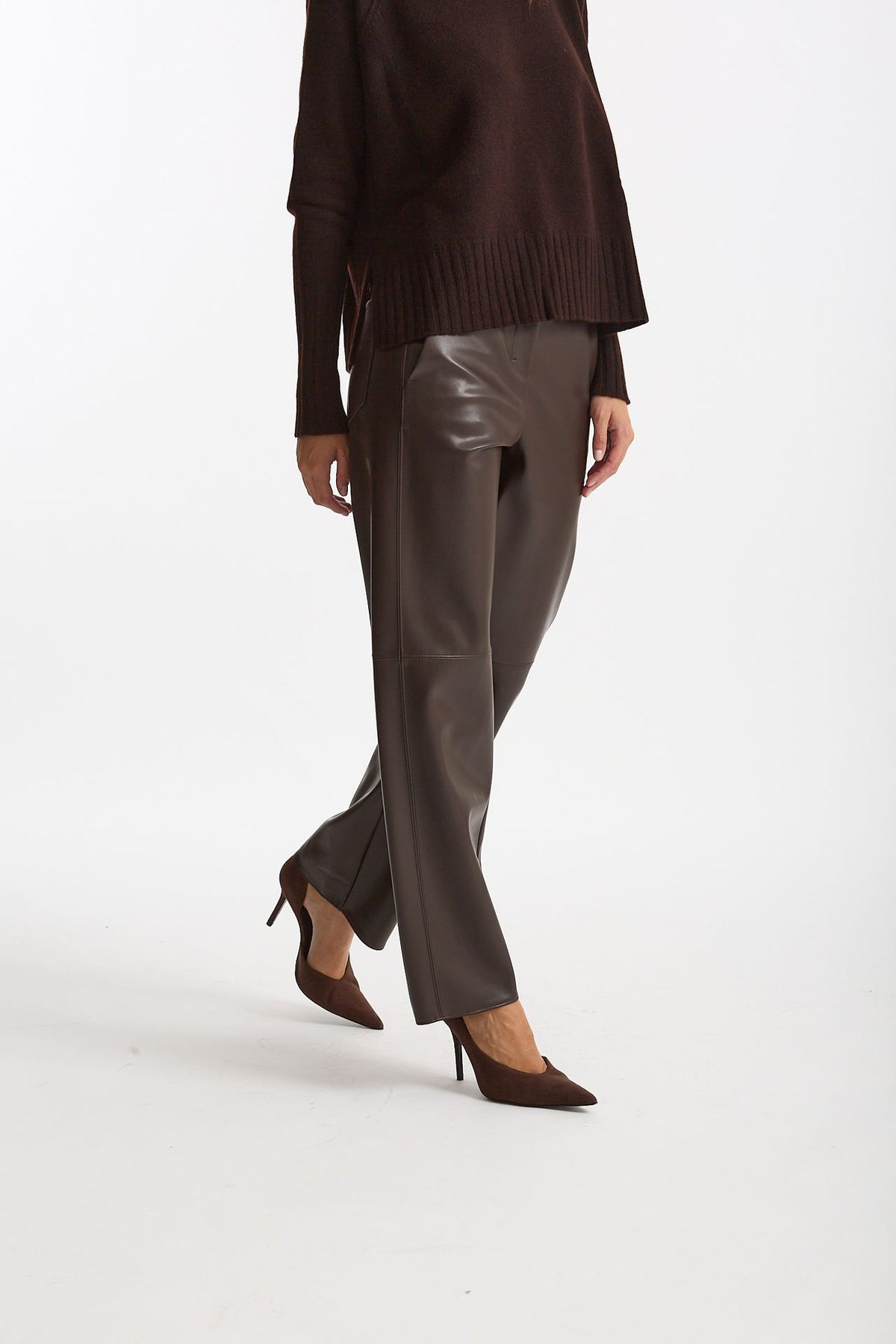 Pantalone regular in eco pelle SOSPIRO marrone women Max mara s - 2