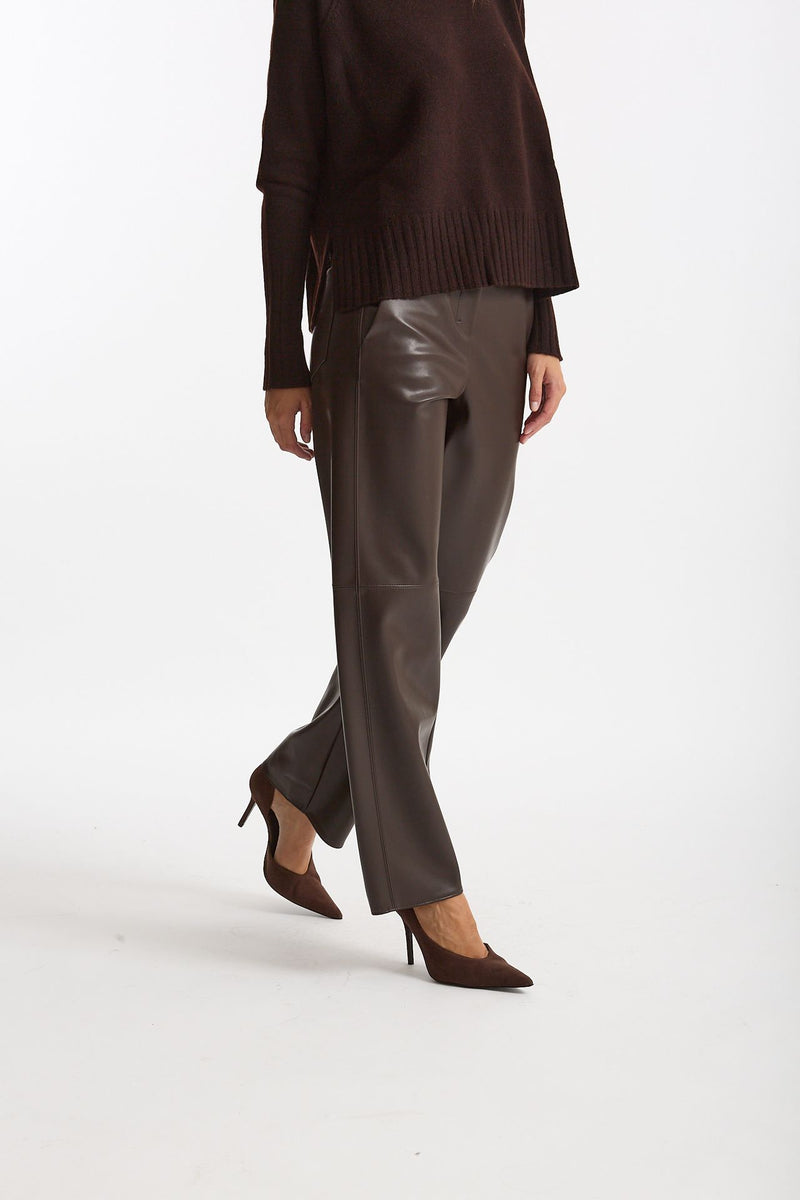 Pantalone regular in eco pelle SOSPIRO marrone women Max mara s - 2
