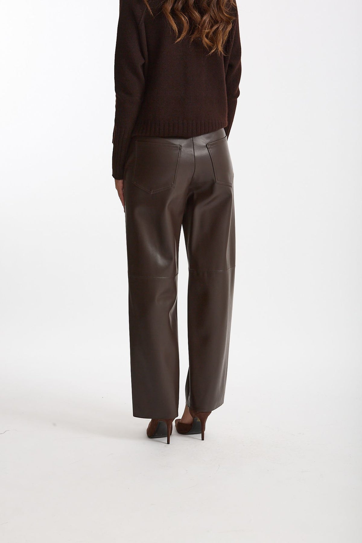 Pantalone regular in eco pelle SOSPIRO marrone women Max mara s - 3
