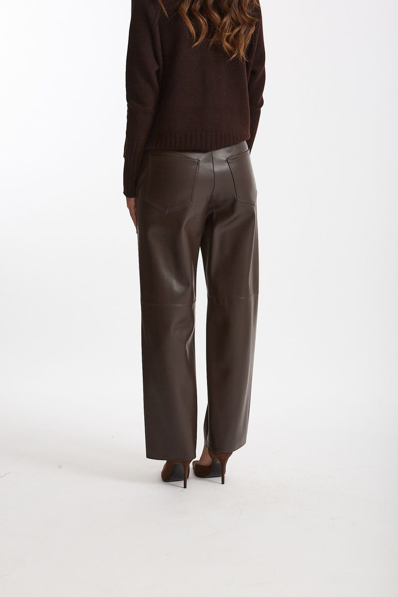 Pantalone regular in eco pelle SOSPIRO marrone women Max mara s - 3