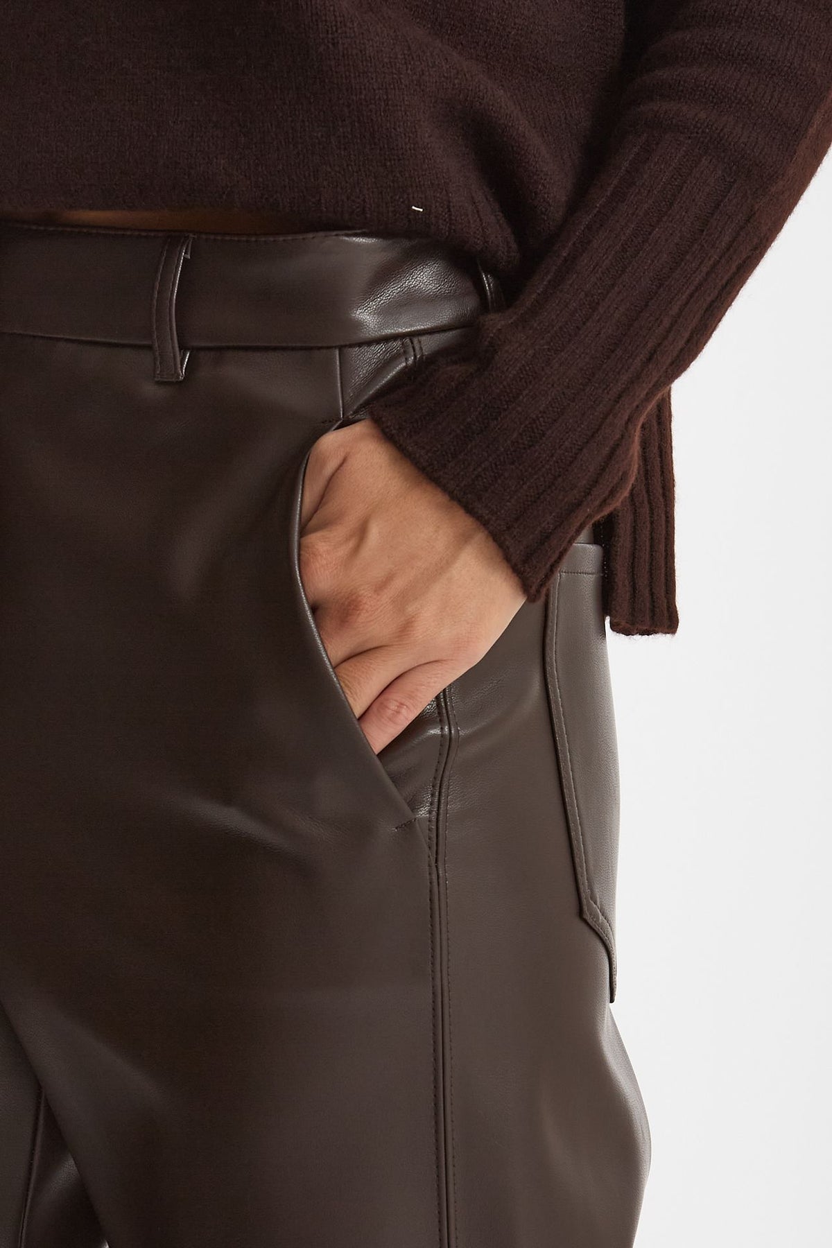 Pantalone regular in eco pelle SOSPIRO marrone women Max mara s - 4