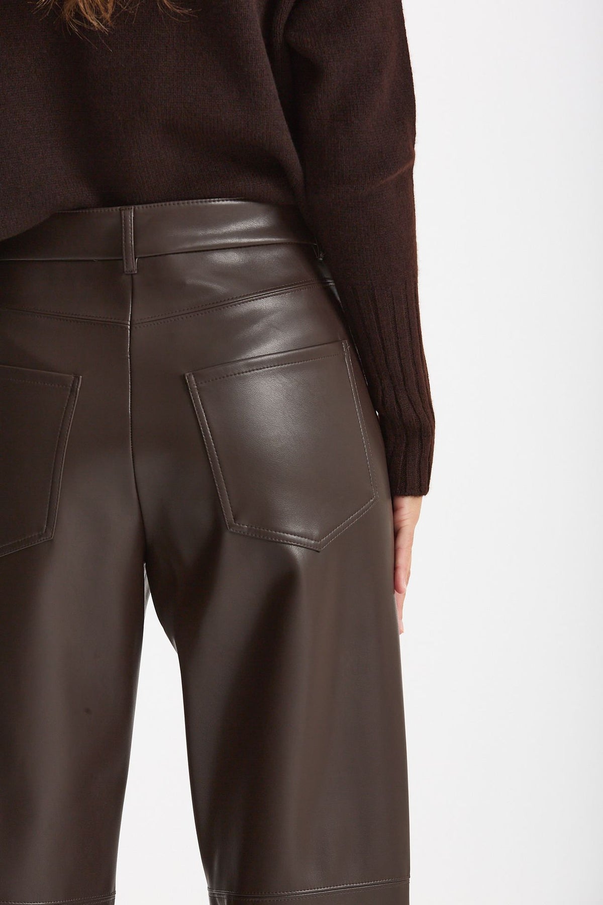 Pantalone regular in eco pelle SOSPIRO marrone women Max mara s - 5