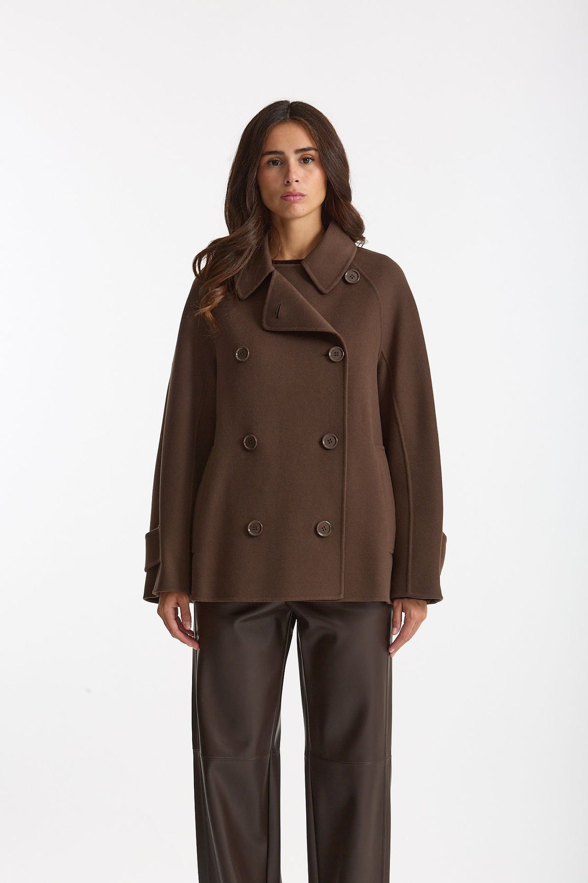 Trench corto LOUIS doppio tessuto lana marrone women Max mara s - 3