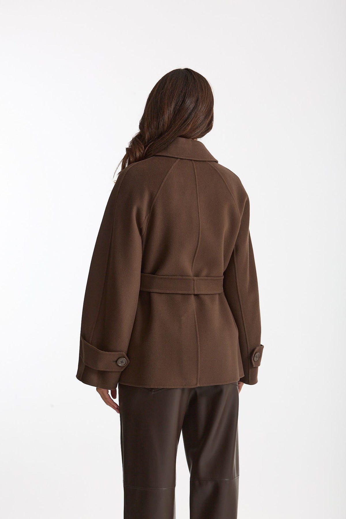 Trench corto LOUIS doppio tessuto lana marrone women Max mara s - 7