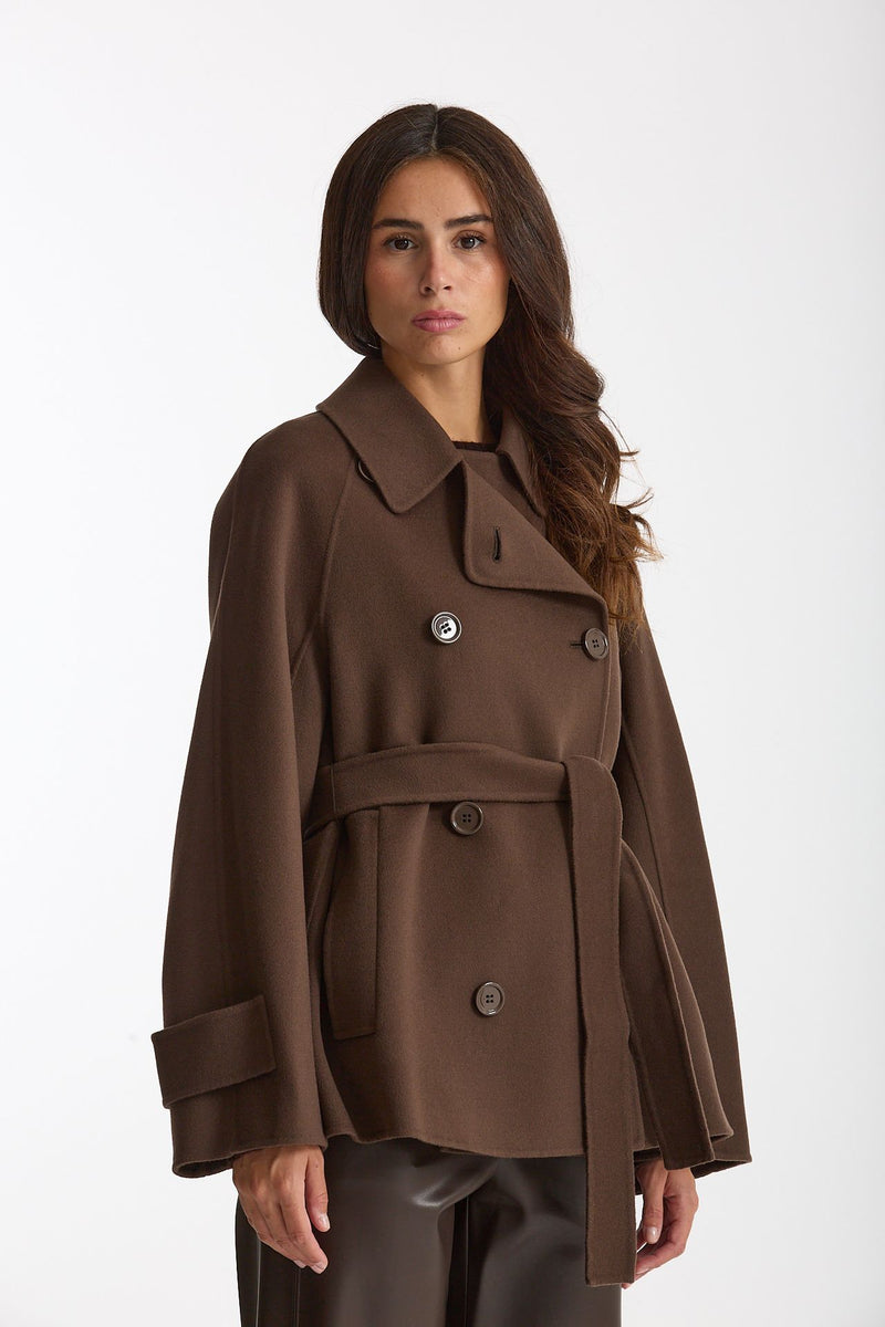 Trench corto LOUIS doppio tessuto lana marrone women Max mara s - 1
