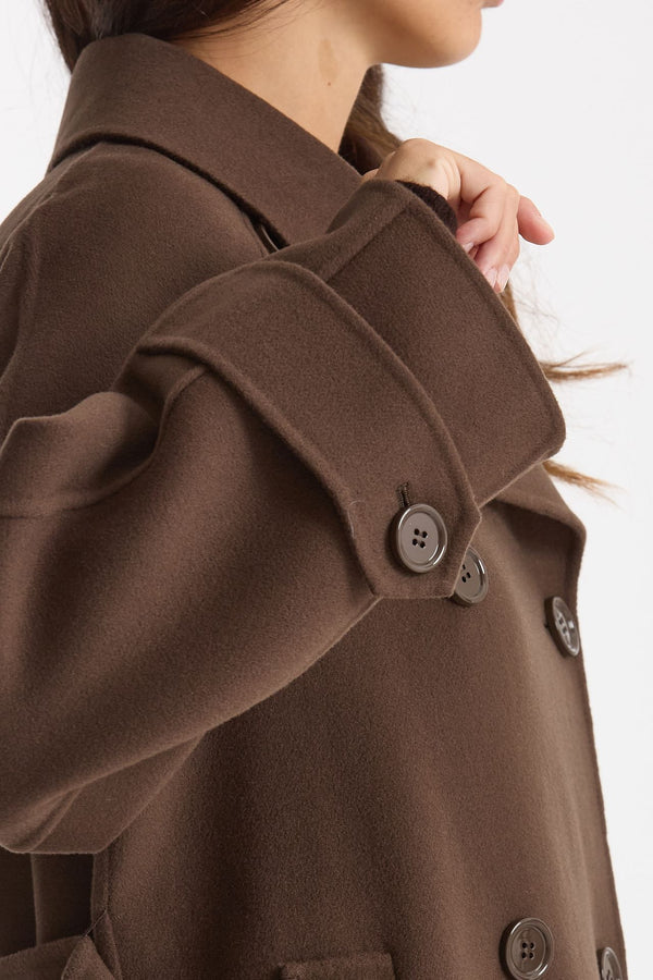 Trench corto LOUIS doppio tessuto lana marrone women Max mara s
