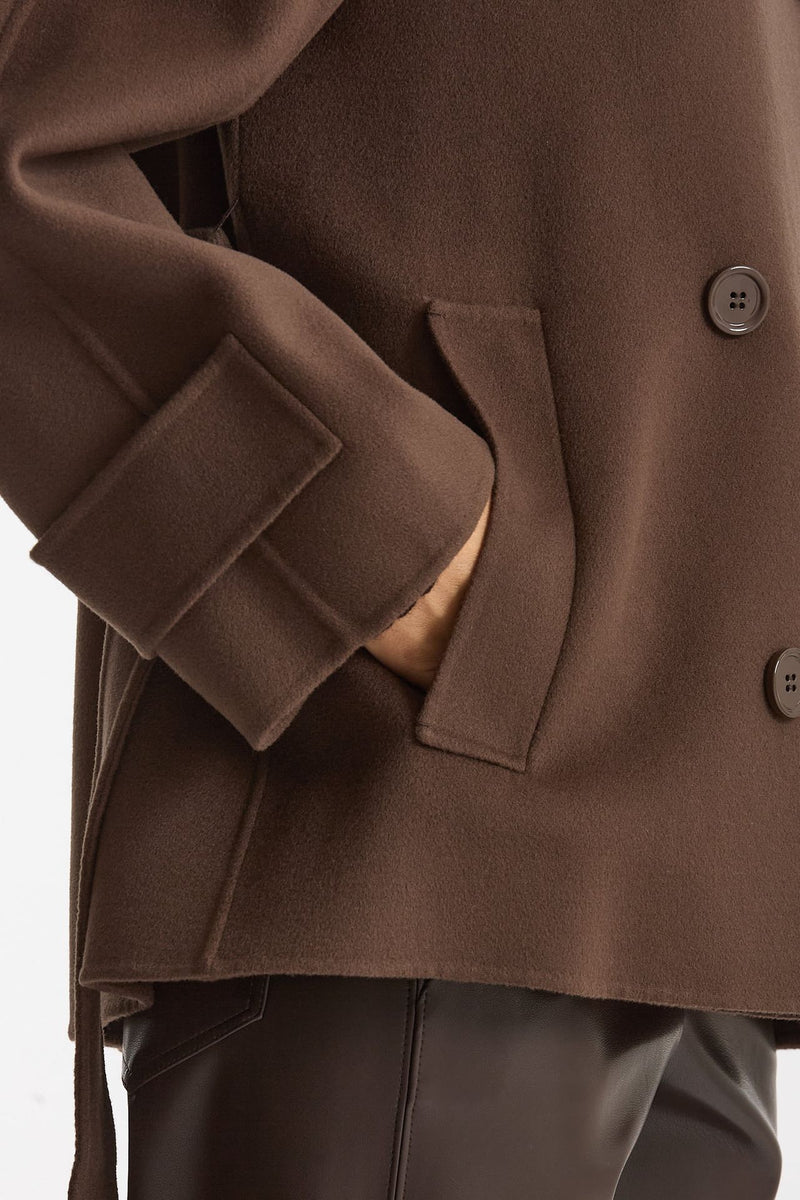 Trench corto LOUIS doppio tessuto lana marrone women Max mara s - 10