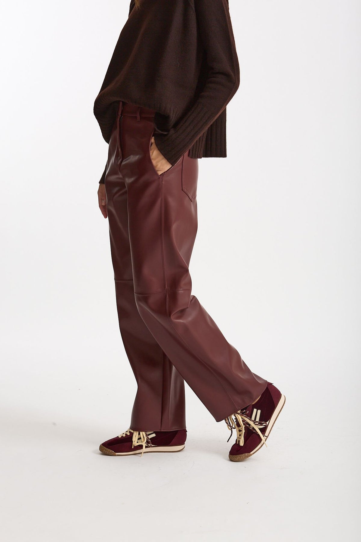 Pantalone regular in eco pelle SOSPIRO bordeaux women Max mara s - 1