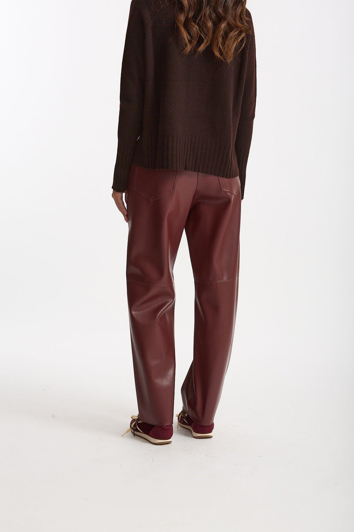 Pantalone regular in eco pelle SOSPIRO bordeaux women Max mara s - 3