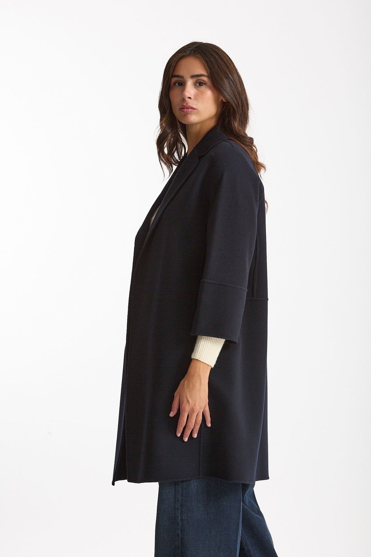 Cappotto midi ARONA in drap di lana blu women Max mara s - 3