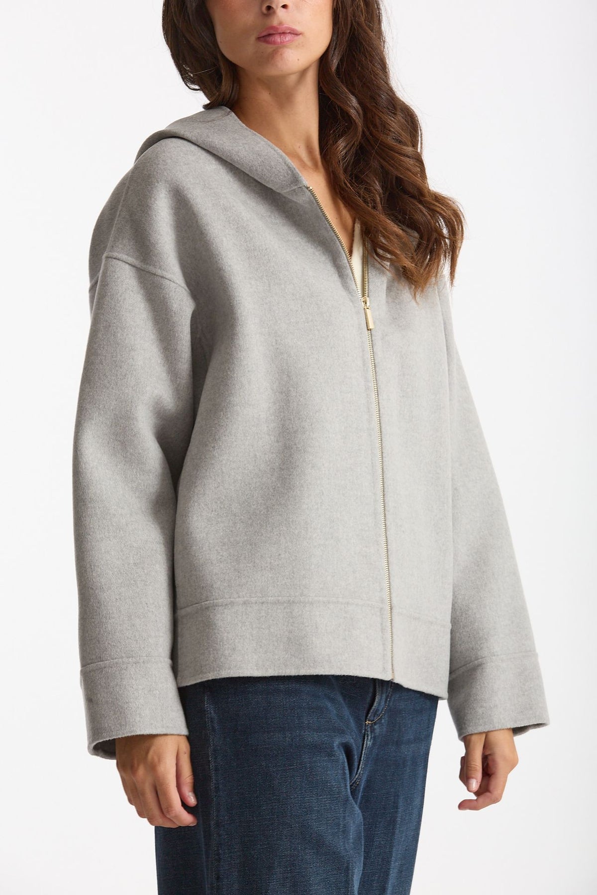 Caban corto DINA in drap di lana grigio perla women Max mara s - 1
